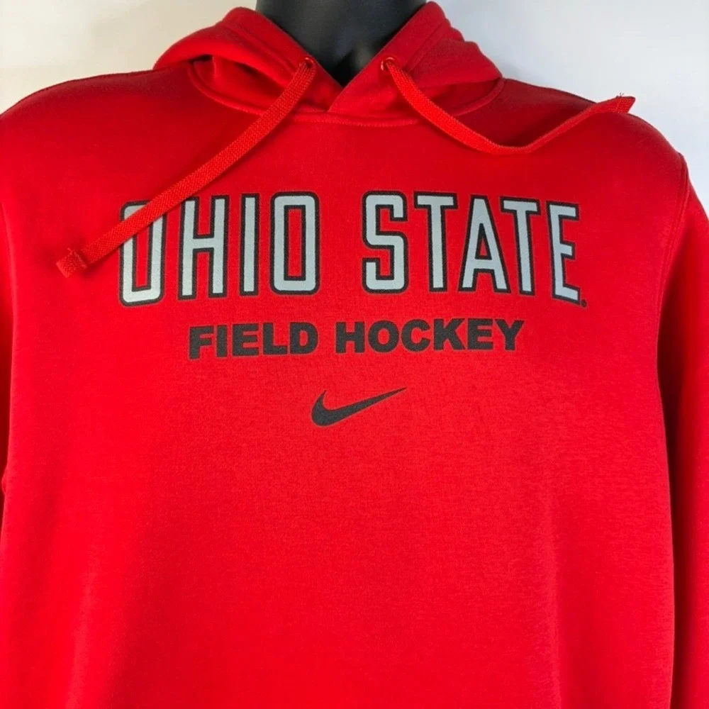 Nike Ohio State Field Hockey Hoodie‎ Men's Medium Red Pullover Sweatshirt OSU